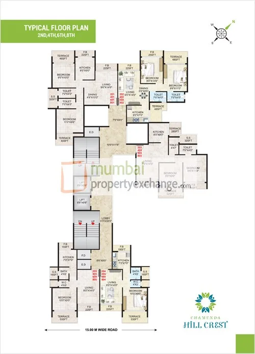 2,4,6,8th floor