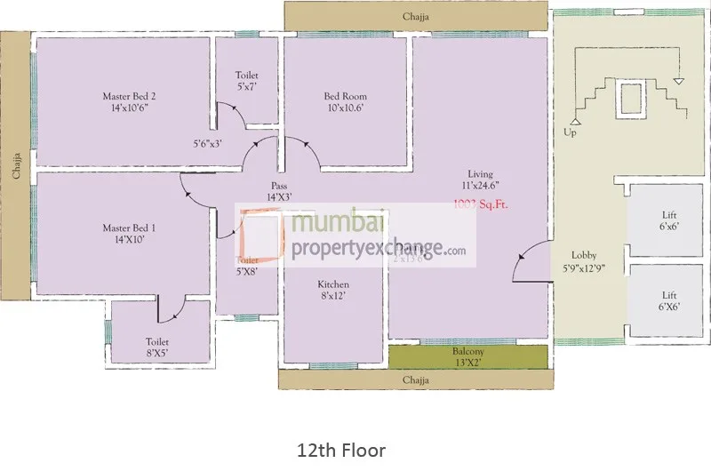 3 BHK Floor plan