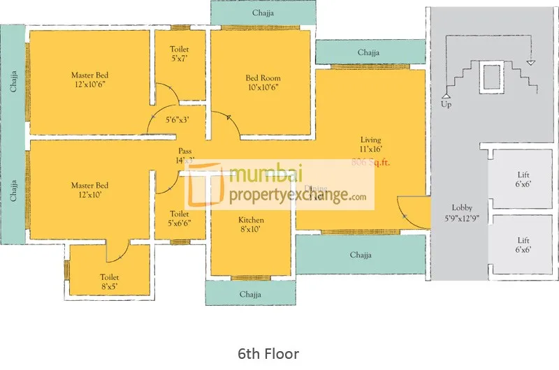 3 BHK Floor Plan
