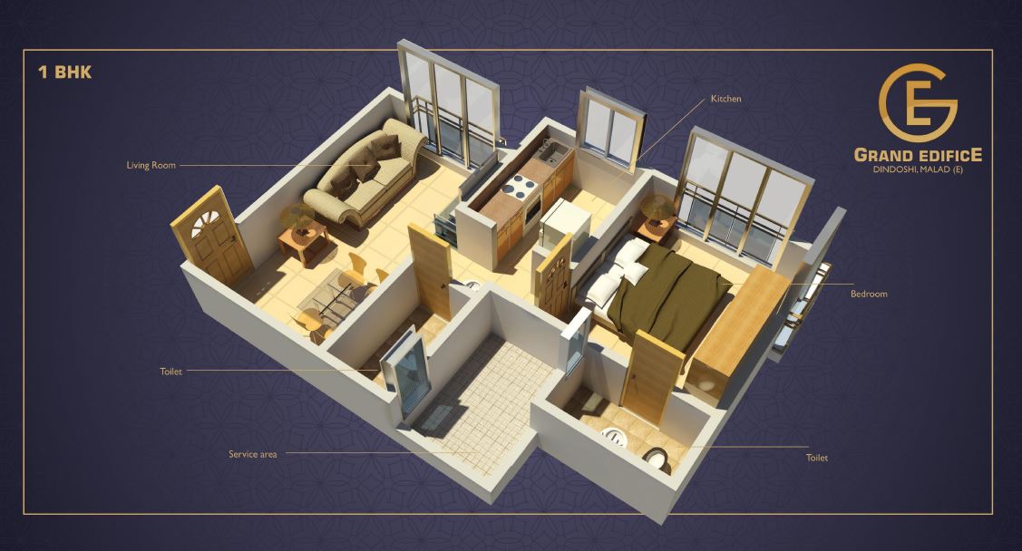 Grand Edifice 1BHK Plan