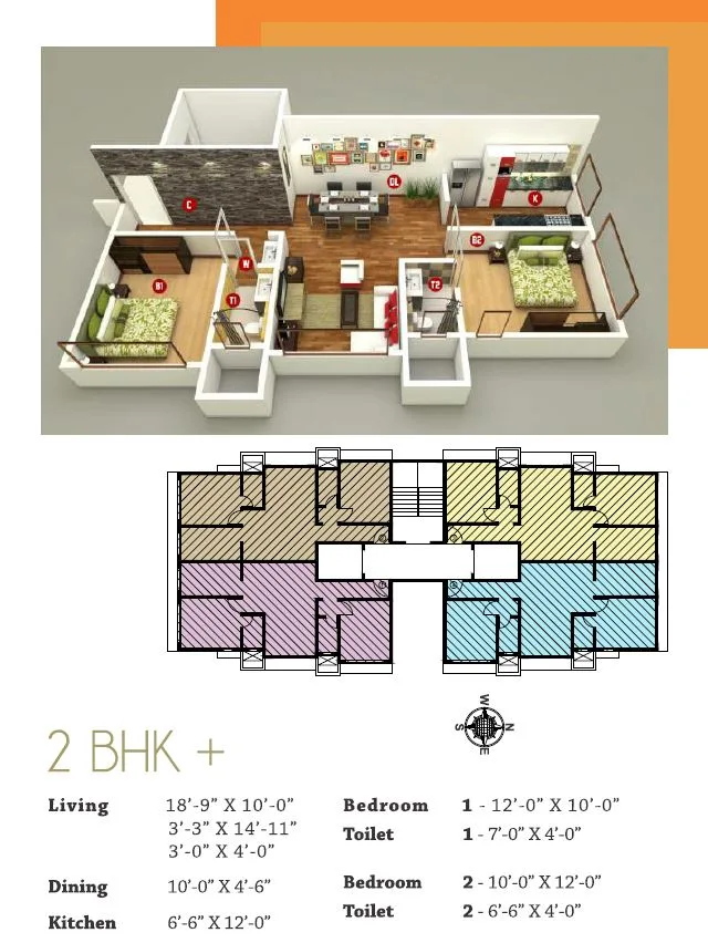 New Jagdamba 2BHK Plus Plan