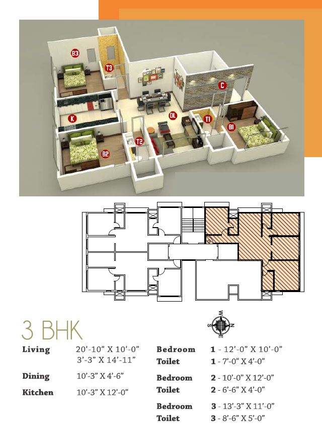 New Jagdamba 3BHK Plan