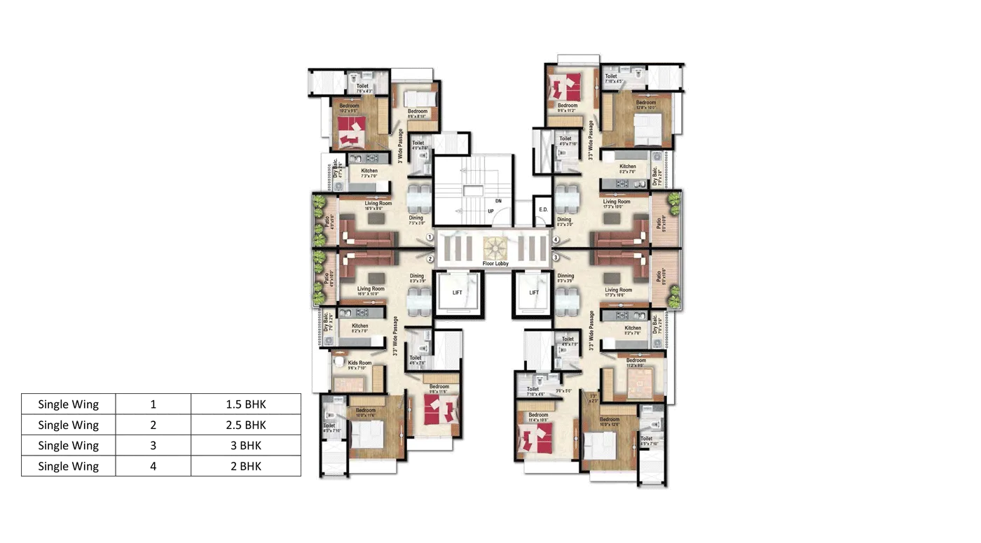 21st Floor Plan
