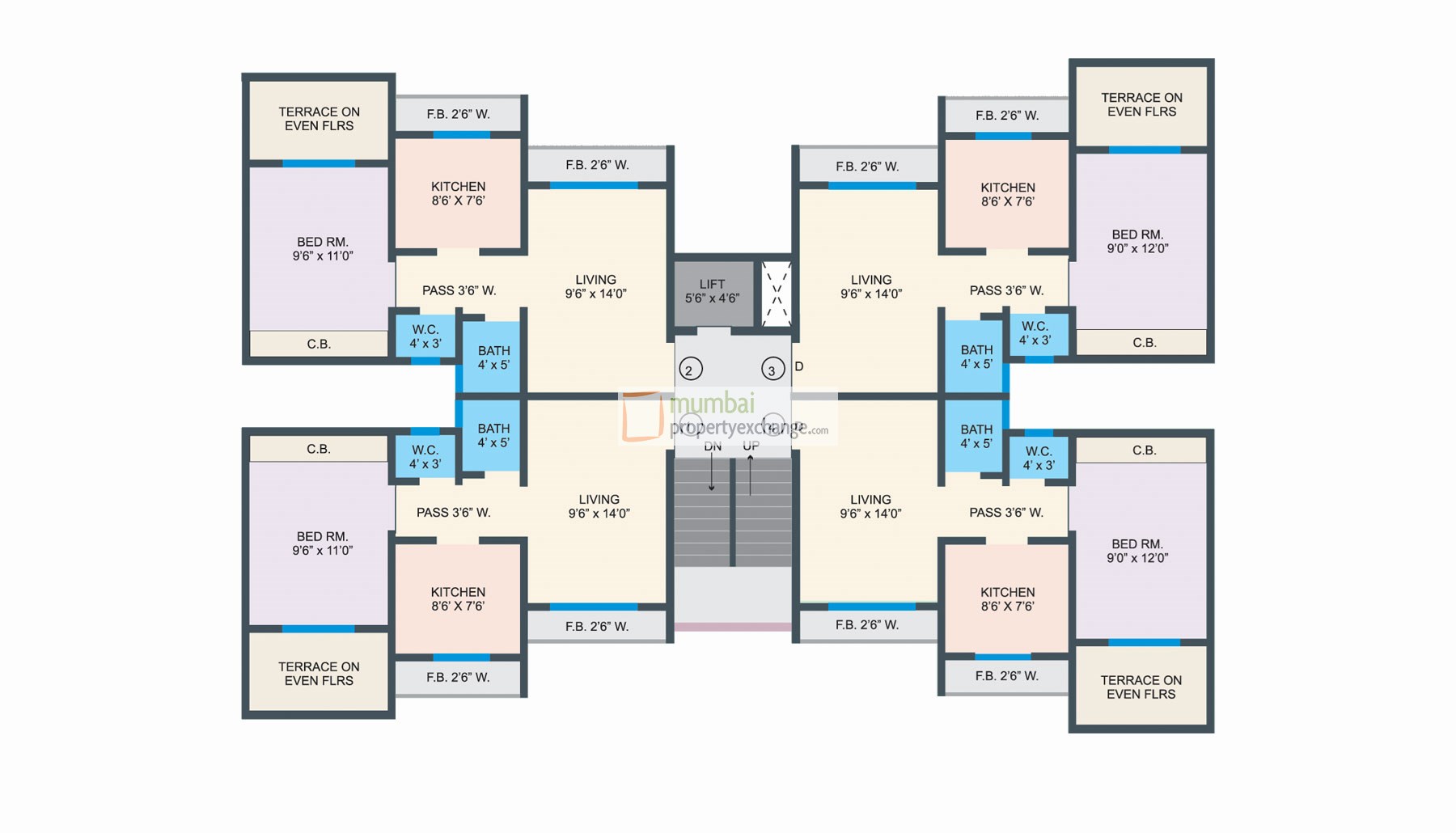 Wing C Even Floor Plan