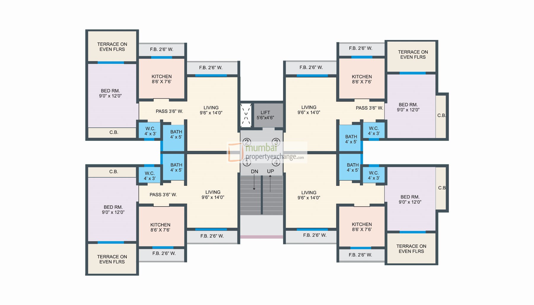 Wing D Even Floor Plan
