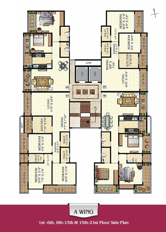 A wing Floor Plan
