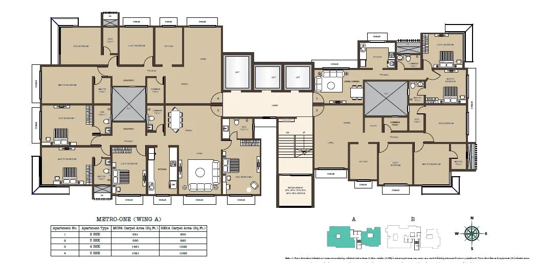 Kabra Metro One Wing A Typical Floor Plan