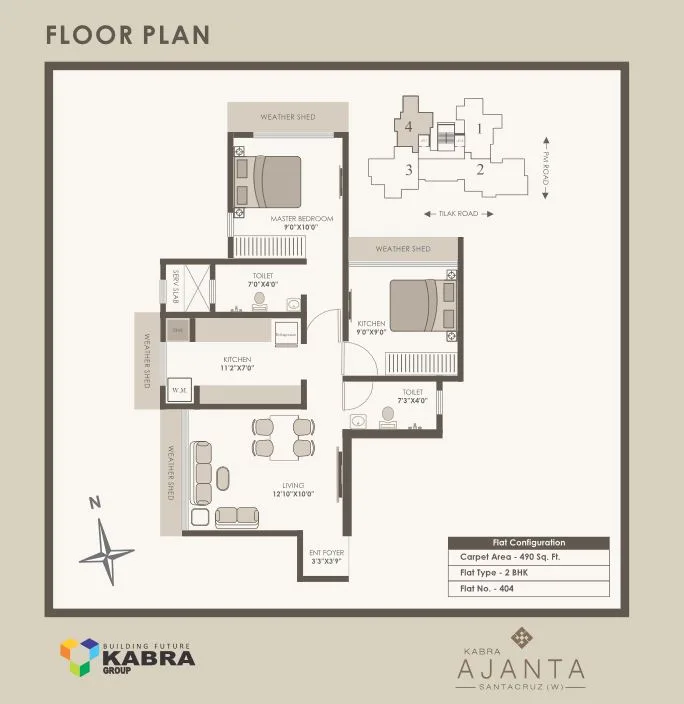 Ajanta 2BHK Unit 4 Plan