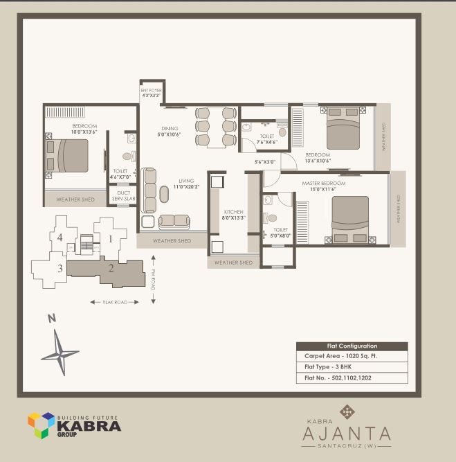 Ajanta 3BHK Unit 2 Plan
