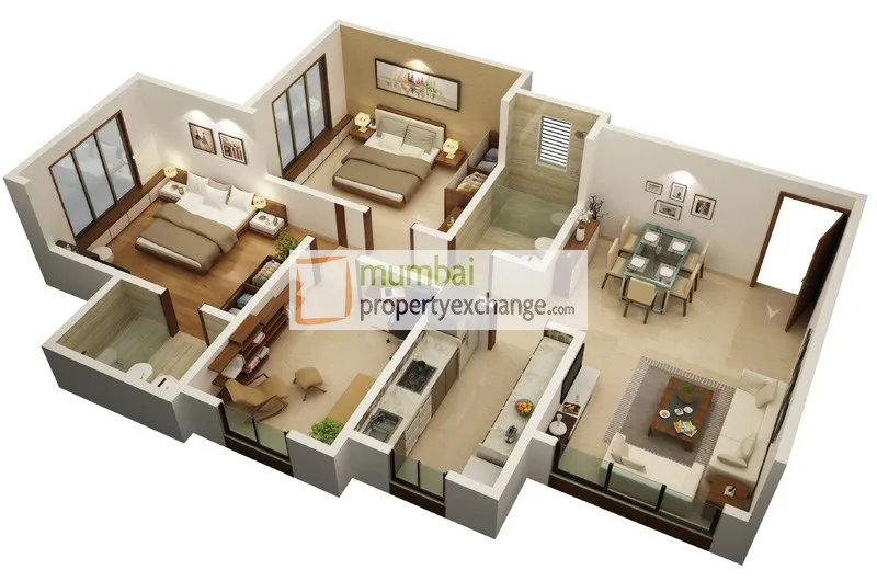 2 BHK Floor Plan