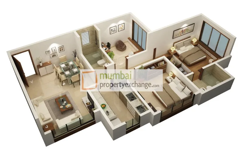 2 BHK Floor Plan
