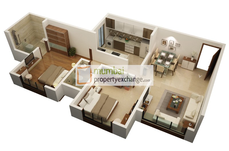 2 BHK Floor plan