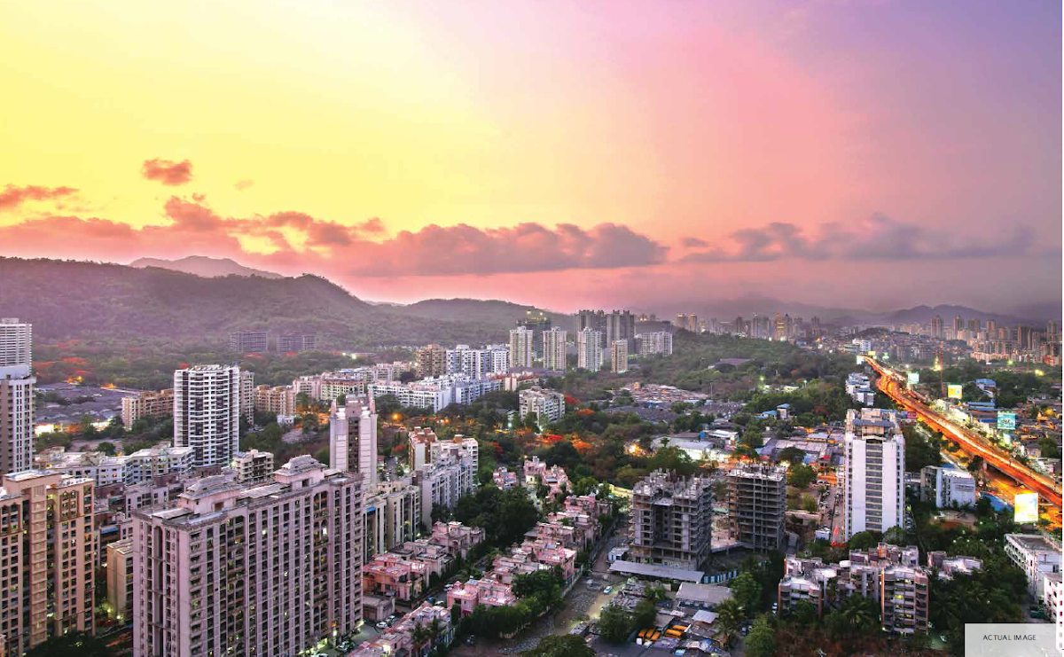 View from 28th floor of Dosti Majesta