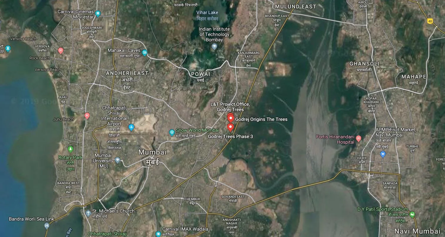 Godrej Trees Satellite Google Location Map