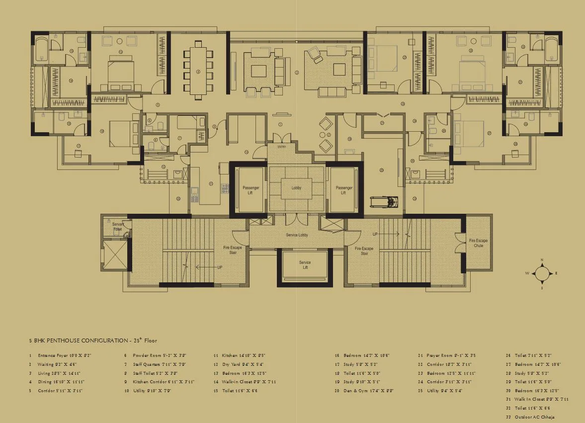 Excalibur 5BHK Penthouse Plan