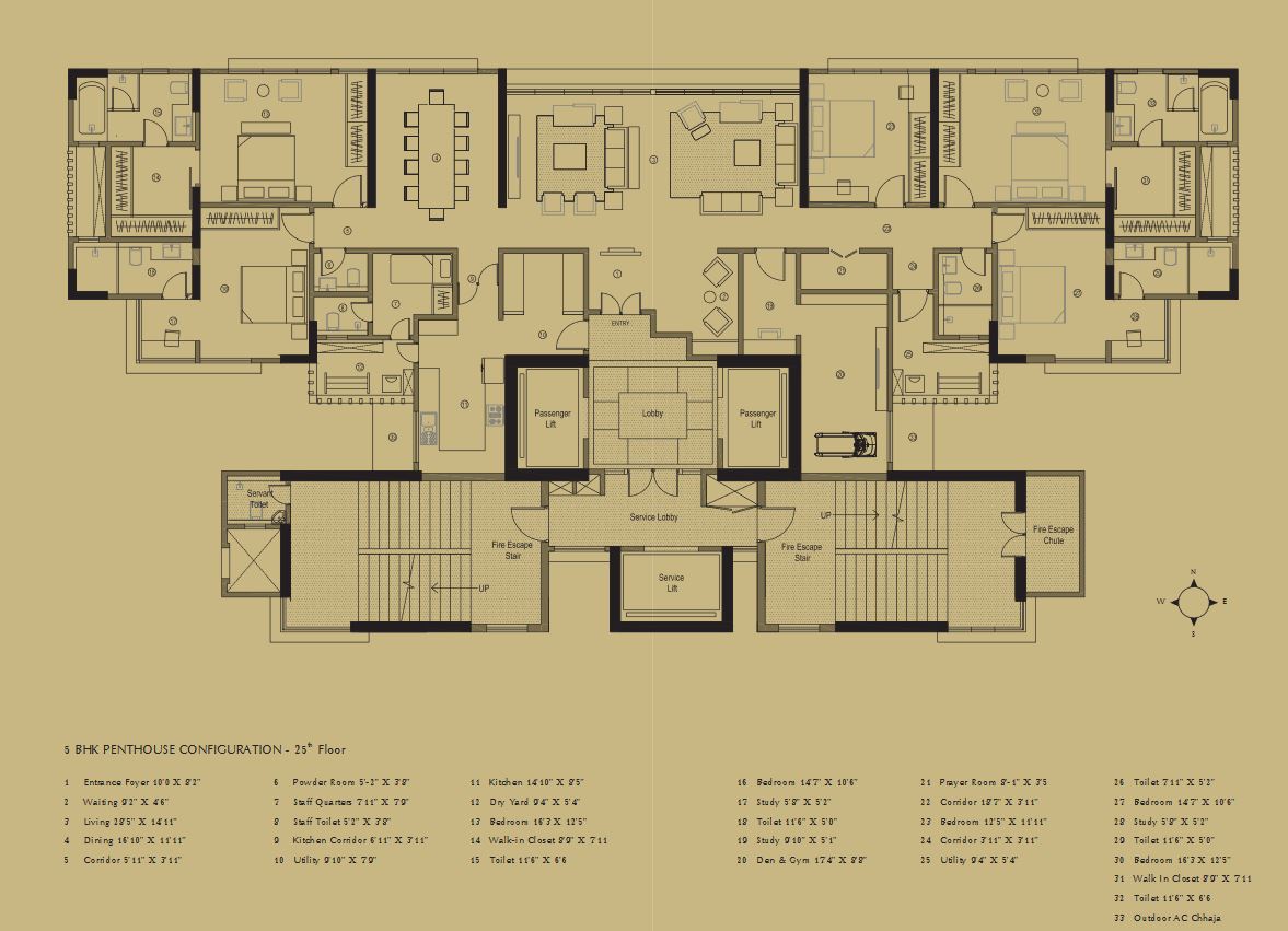 Excalibur 5BHK Penthouse Plan