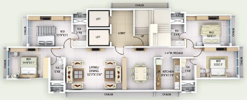 2BHK Flats for Sale in Ishaan, Khar West