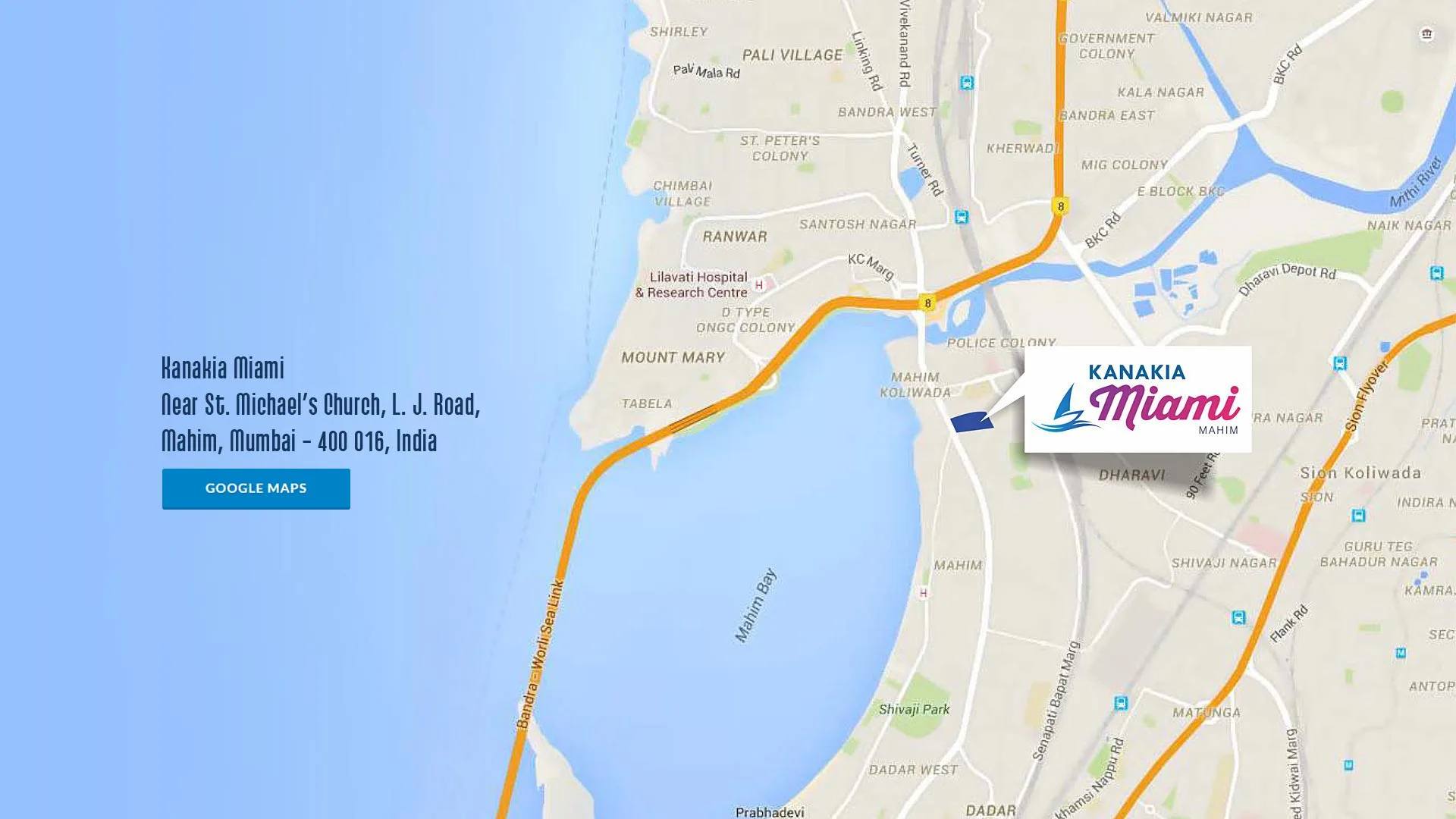 Kanakia Miami Location Map