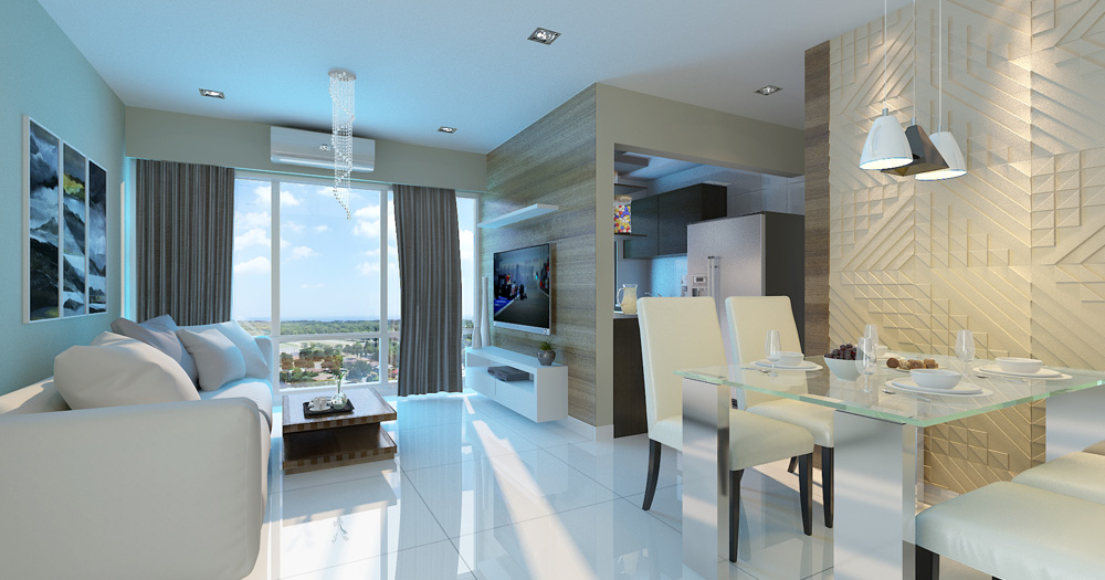Lotus Residency Artistic Impression Living Room