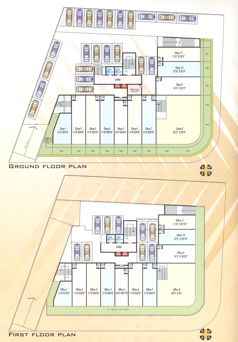 Ground and first floor plan