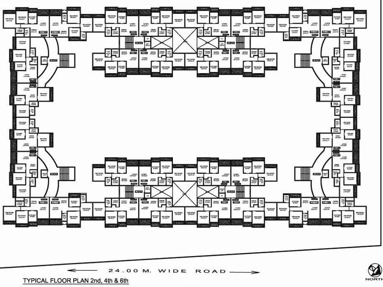 2nd 4th and 6th Floor Plan