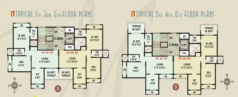 1st 3rd 5th and 7th floor plan