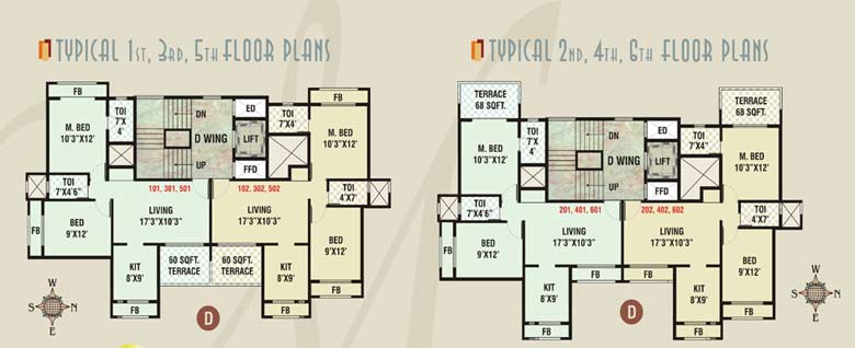 1st 3rd 5th and 7th floor plan