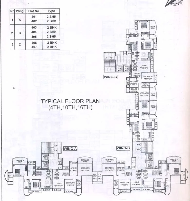 4th 10th 16th Floor Plan