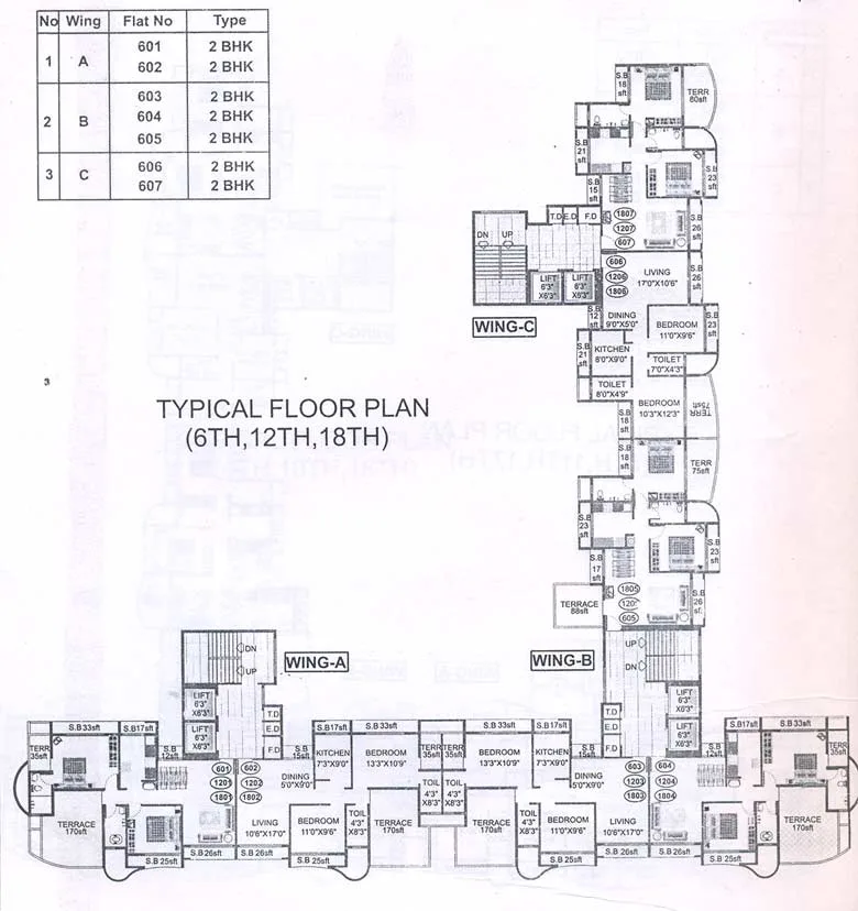 6th 12th and 18th Floor Plan