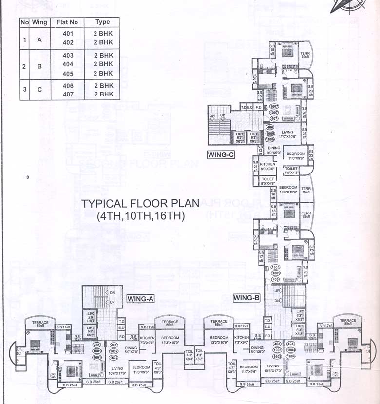 4th 10th 16th Floor Plan