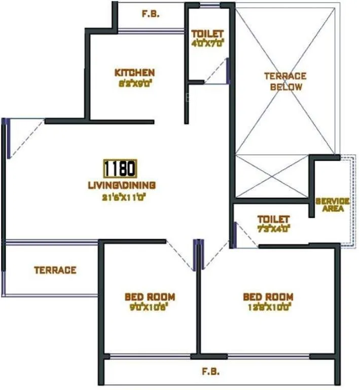 2BHK plan