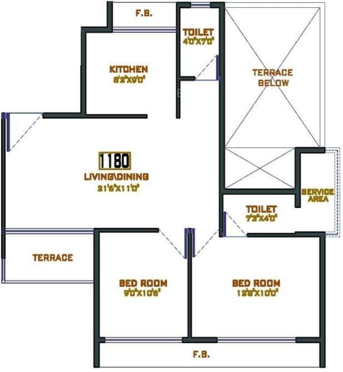 2BHK plan