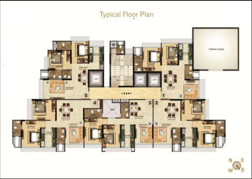 Sethia Grandeur Typical Floor Plan