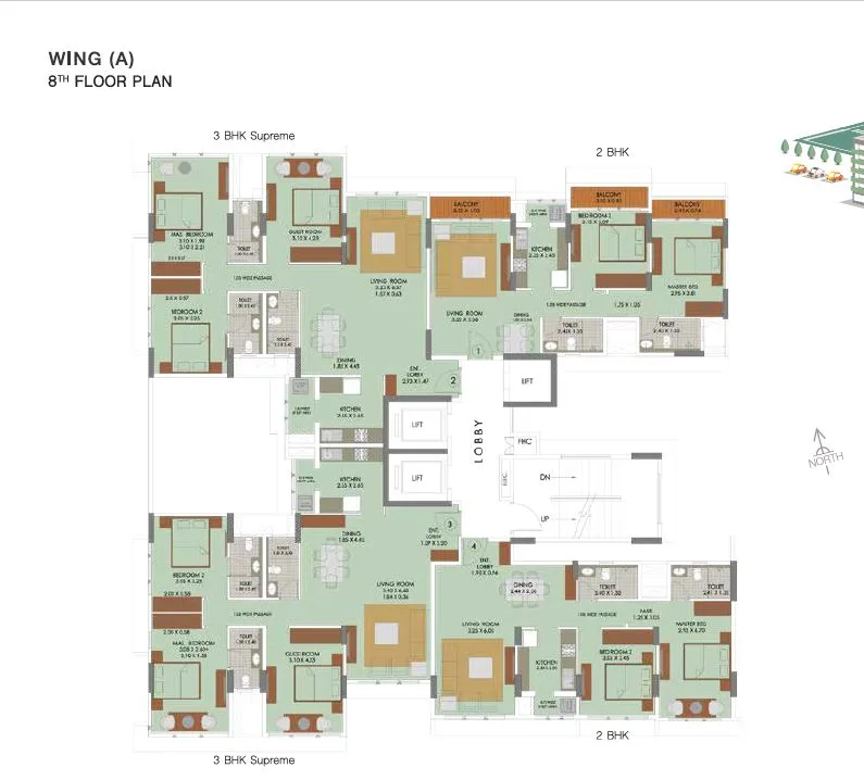 Runwal Elina Wing A 8th Floor Plan