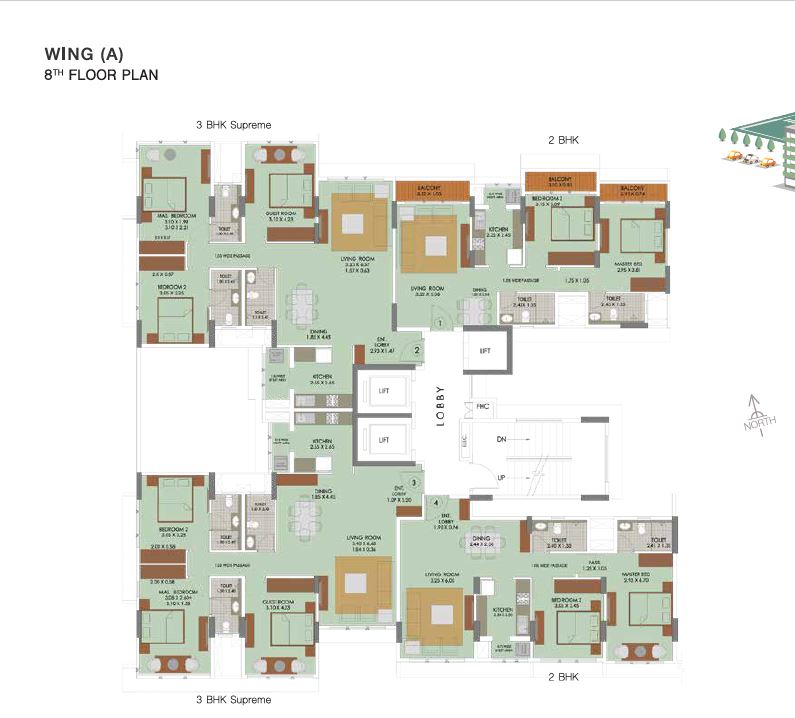 Runwal Elina Wing A 8th Floor Plan