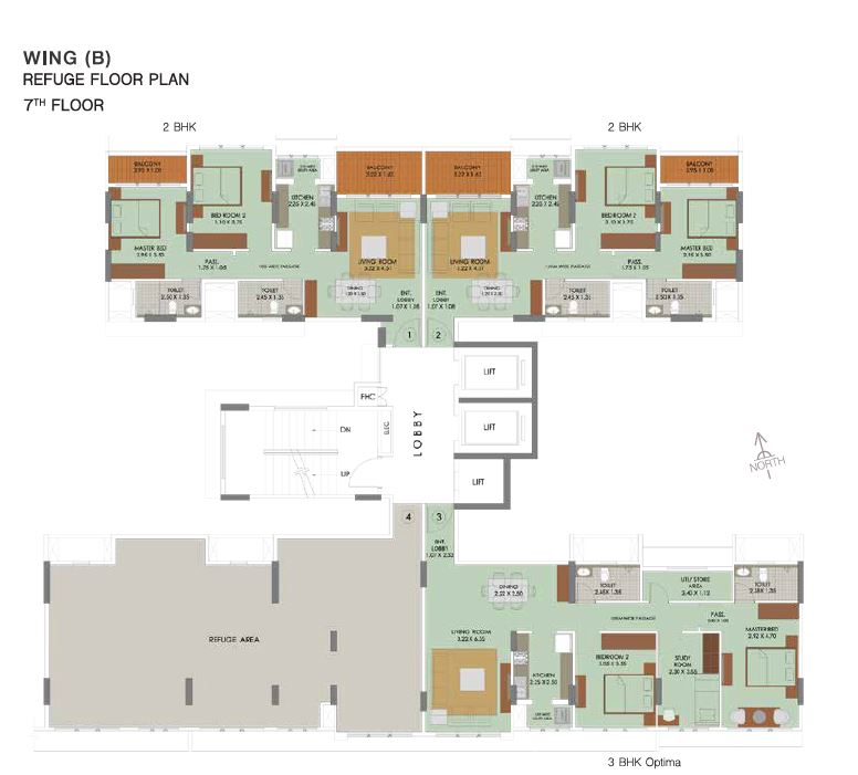 Runwal Elina Wing B 7th flr Refuge Floor Plan