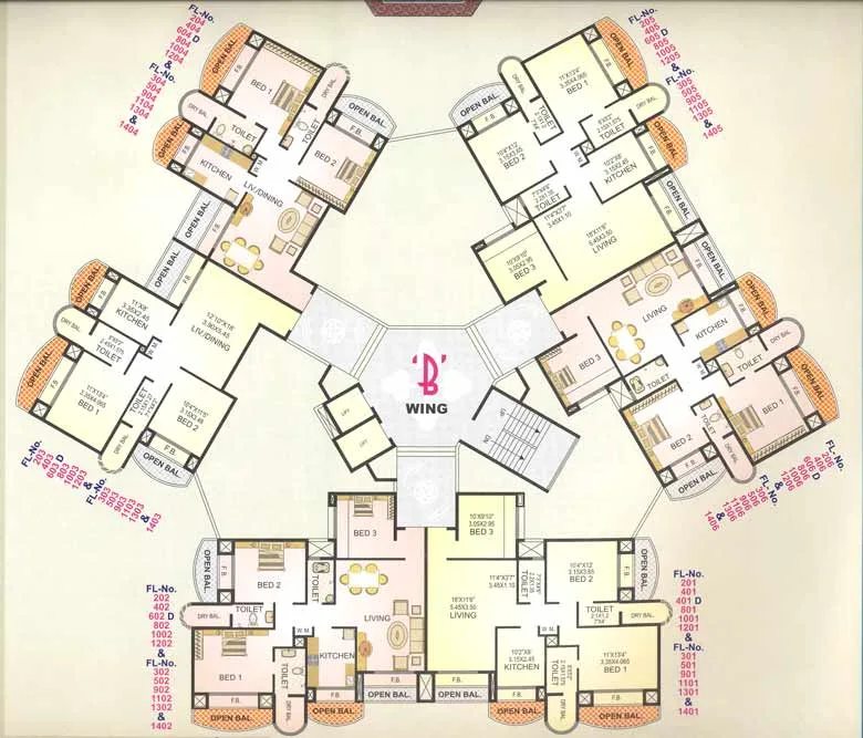 B wing Floor Plan