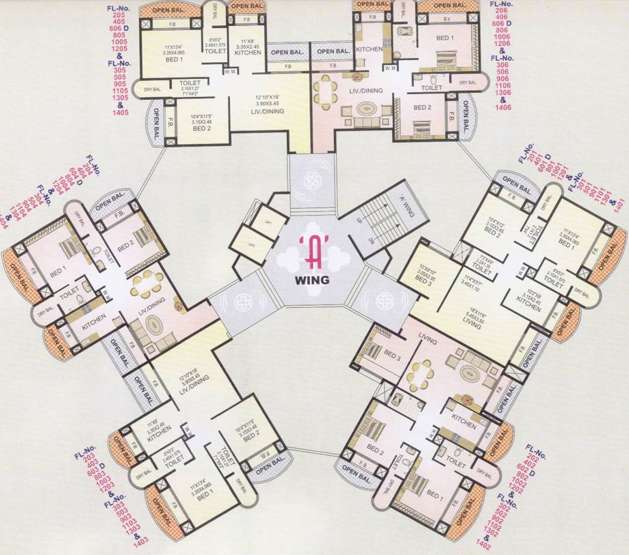 A wing Floor Plan