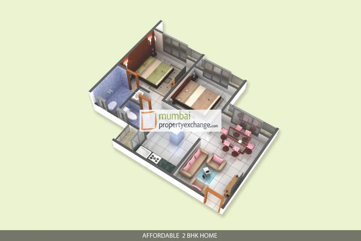 2 BHK Floor Plan