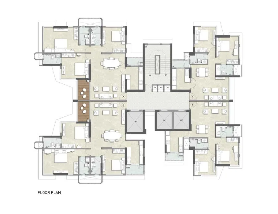 Kalpataru Woodsville Typical floor plan