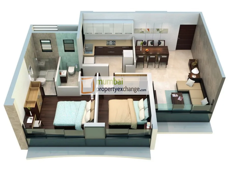 2 BHK Floor Plan