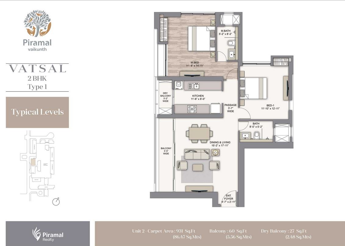 Piramal Vatsal 2BHK Type 1 Flrpln