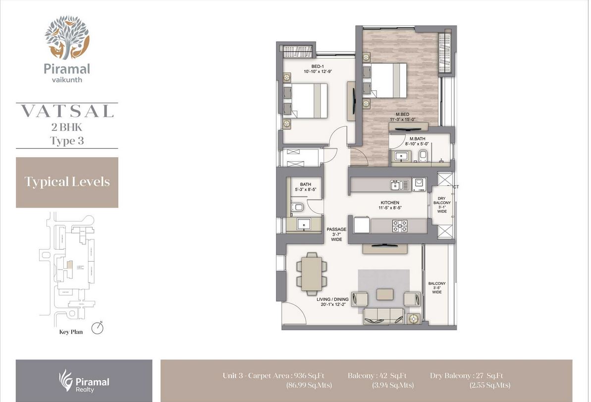 Piramal Vatsal 2BHK Type 3 Flrpln