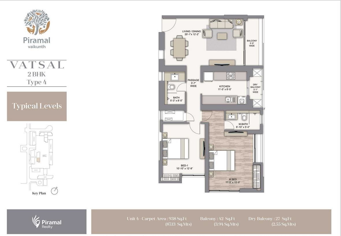 Piramal Vatsal 2BHK Type 4 Flrpln