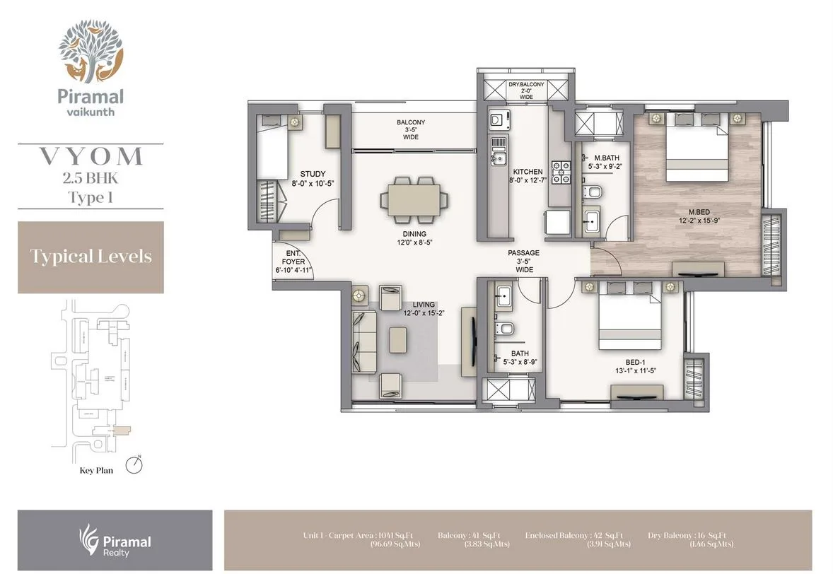 Piramal Vyom 2.5BHK Type 1 Flrpln