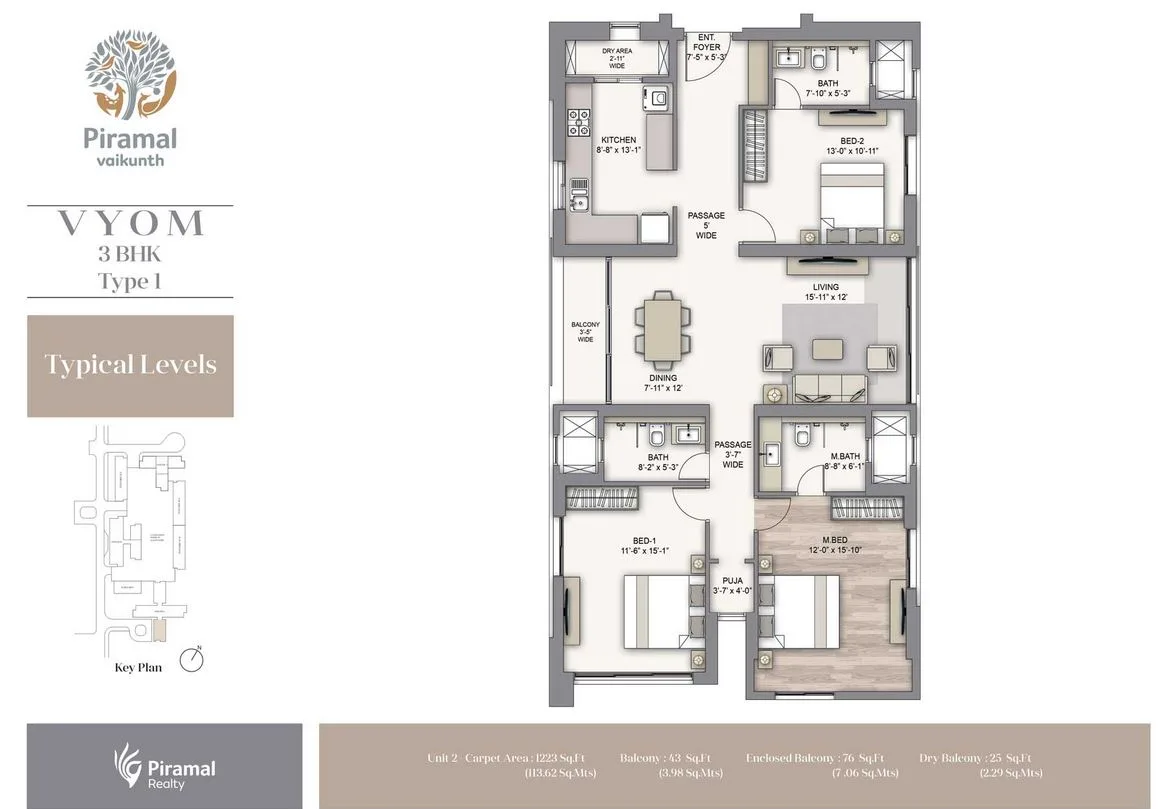 Piramal Vyom 3BHK Type 1 Flrpln