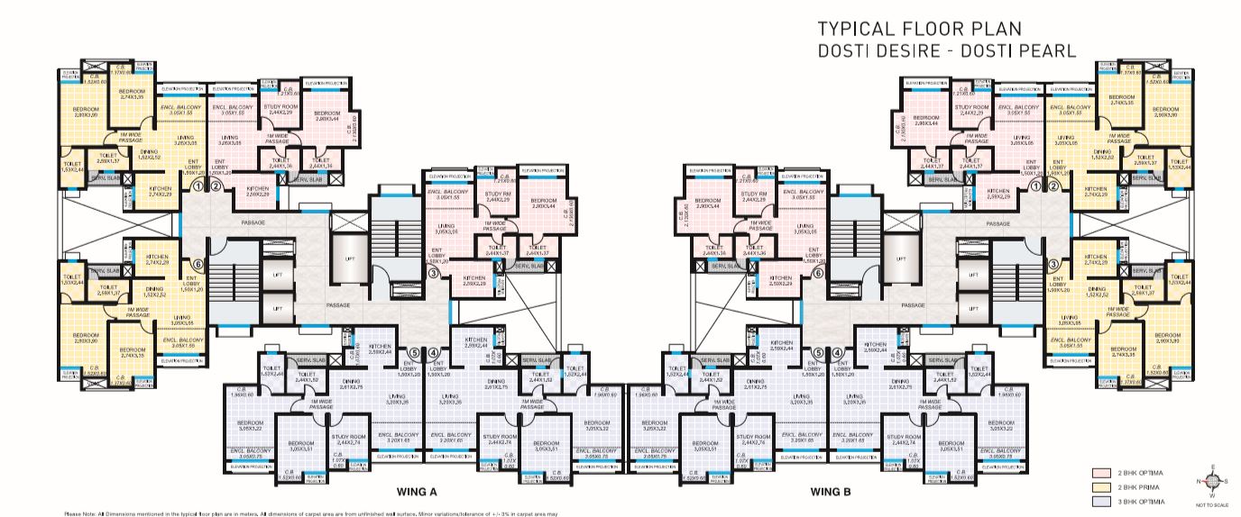 Dosti Desire Pearl Typical Floor Plan