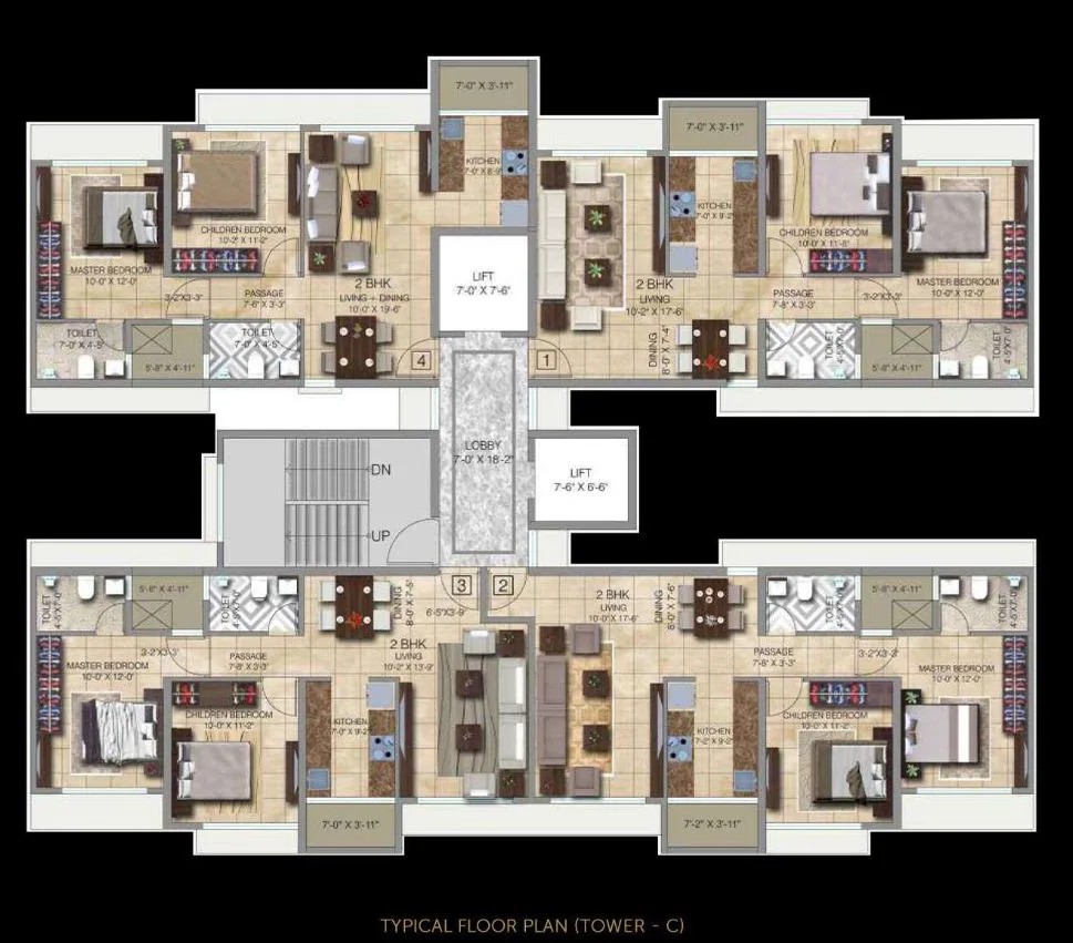 Ananda Residency Typical Floor Plan Tower C