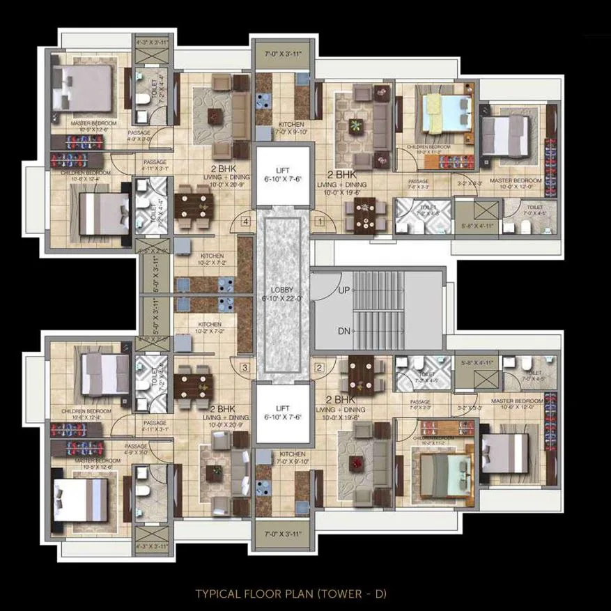 Ananda Residency Typical Floor Plan Tower D