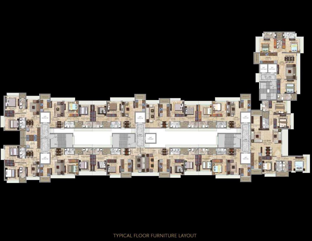 Ananda Residency Typical Floor Furniture Layout